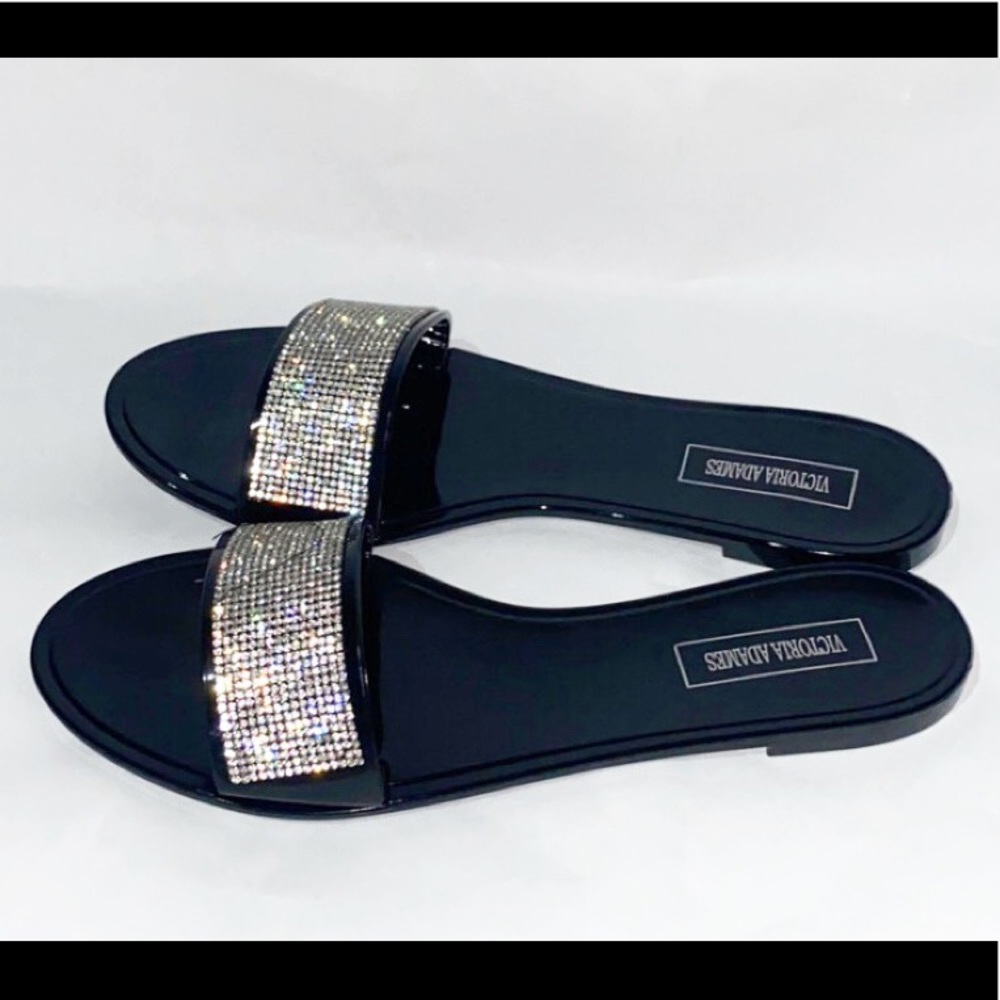 Black Rhinestone studded  Sandal - Picture 2 of 2
